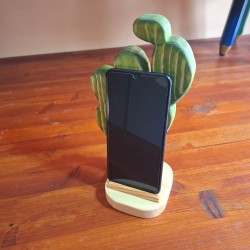 Portacellulare in legno intagliato a mano – Fico d’India design