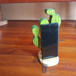 Portacellulare in legno intagliato a mano – Fico d’India design