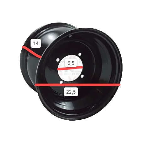 CERCHIO 8'' ANTERIORE NERO 4 FORI ORIGINALE NCX