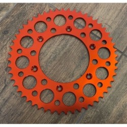 CORONA 51 DENTI PASSO 520 PER CROSS 125cc 2T IN ERGAL ARANCIONE RACING