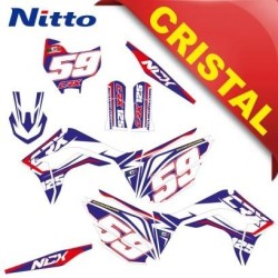 KIT GRAFICHE NCx CRx 125cc 14/12 BLU / BIANCO IN CRISTAL NITTO