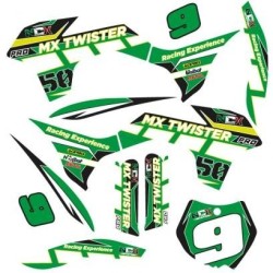KIT GRAFICHE NCx Mx TWISTER PRO VERDE IN PVC 55 micron