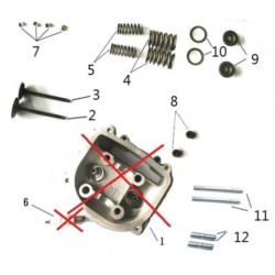 Set Completo Valvole Testa Blocco Motore Kayo Au180 180cc