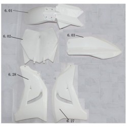 SET PLASTICA ANTERIORE MINICROSS MORINI 65cc - minimoto cross lem ktm