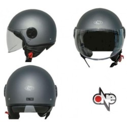 CASCO MOTO tg xL DEMI JET ONE LIFT TITANIO OPACO PICCOLO E LEGGERO SCOOTER VESPA