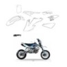 Carene Plastiche Gp1 Supermoto Kayo Pit Bike Motard Bianche Kit Completo