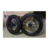 COPPIA GOMMA CERCHIATA 90/100-14 + 70/100-17 CERCHI GOMME PERNO 12mm cross PIT BIKE MONSTER - CERCHIO COPERTONE