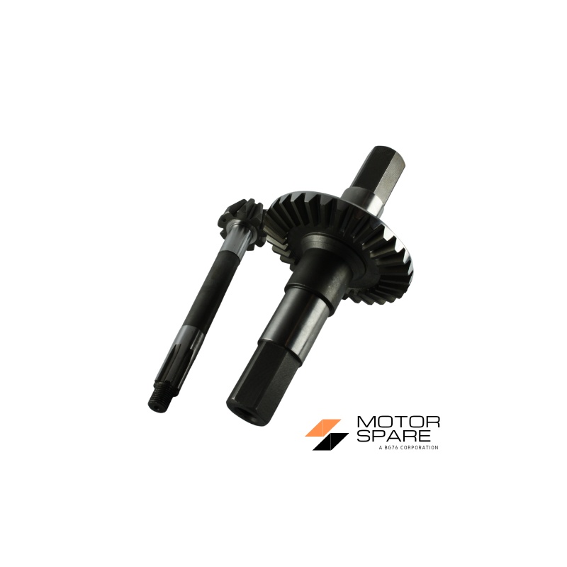 Coppia Conica Pignone Corona Albero Asse Motozappa Brumi Minirekord Denti 9 30 Esagono 30mm