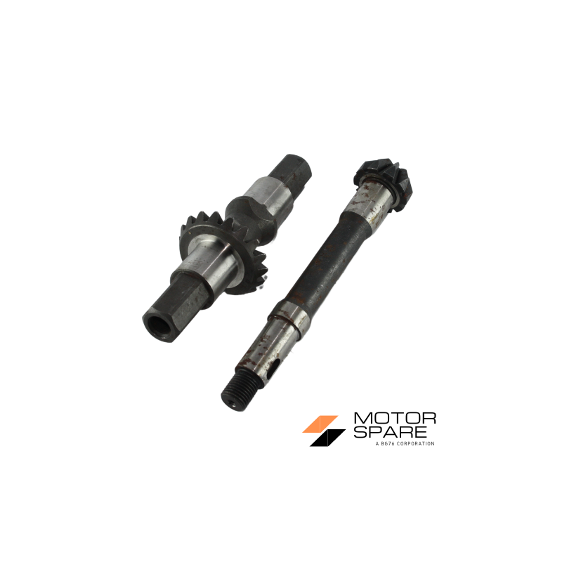 Coppia Conica Pignone Corona Albero Asse Motozappa Brumi Pulce Denti 10 18 Esagono 19mm