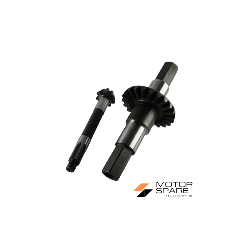 Coppia Conica Pignone Corona Albero Asse Motozappa Brumi Universal Denti 7 22 Esagono 27mm