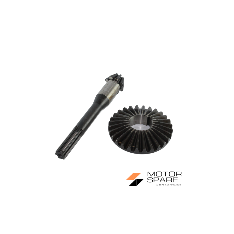 Coppia Conica Pignone Corona Motozappa MAB T4 Bonori Denti 8 28 Diametro Interno Corona 40mm