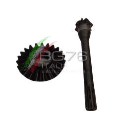 Coppia Conica Inferiore Pignone Corona Motocoltivatore Adriatica Omega Furetto Denti 8 23 Rif. Orig. 15.07.2.1010 + 15.07.1.1010