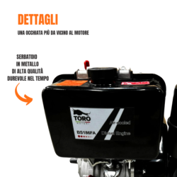 MOTORE COMPLETO DIESEL 10 HP CON AVVIAMENTO A STRAPPO TORO MOTORI TIPO YANMAR TMYD186 CONICO 23mm