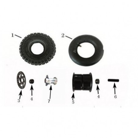 MOZZO RUOTA + CUSCINETTO 6000 ANTERIORE MINIATV RAPTOR 49CC 2 TEMPI