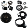 KIT CONVOGLIATORI CON AVVIAMENTO ELETTRICO COMPLETO DI VOLANO MARMITTA E ACCESSORI MOTORE LOMBARDINI LDA450 LDA451 LDA510