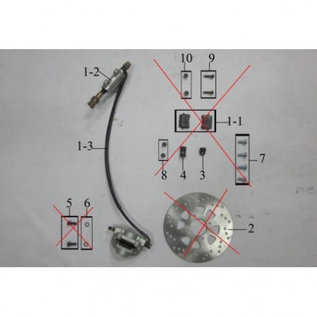 FRENO COMPLETO POSTERIORE QUAD ATV 250CC PANTERA POMPA PINZA TUBO