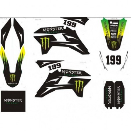 ADESIVI MONSTER X PLASTICHE KRZ PIT BIKE By Kayo Sticker