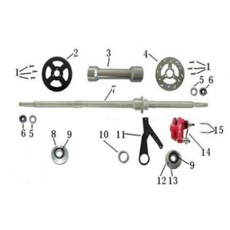 COPRI ASSE CENTRALE POSTERIORE MINIATV RAPTOR 49CC 2 TEMPI MINIQUAD