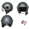CASCO MOTO tg XL DEMI JET ONE LIFT TITANIO OPACO PICCOLO E LEGGERO SCOOTER VESPA