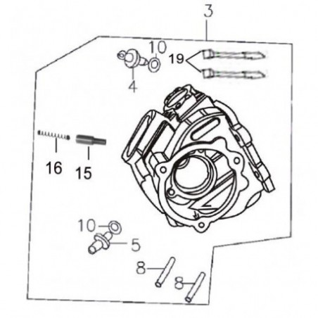 TESTA 170cc ESCLUSO VALVOLE E ALBERO A CANNE - blocco motore pit bike kayo krz 170