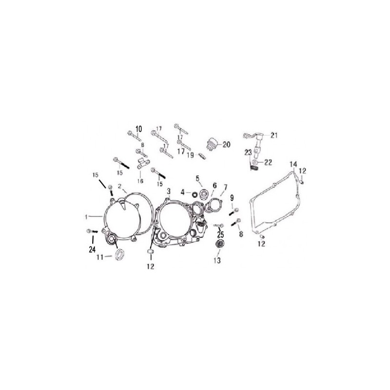 CARTER COPRI FRIZIONE 170cc + GUARNIZIONE - blocco motore pit bike krz 170 kayo 4 tempi