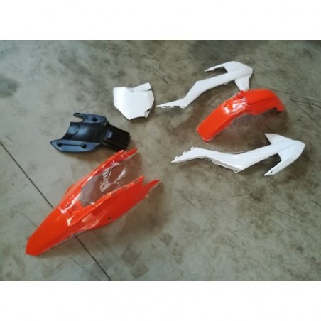 PLASTICHE CARENE PIT BIKE ZEUS ARANCIO/BIANCO - kit completo stile ktm