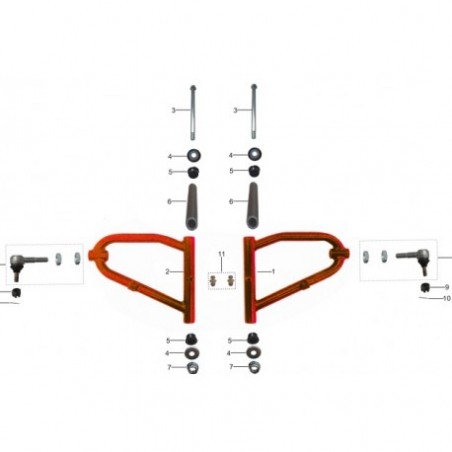 1pz BOCCOLA BRACCETTI ANTERIORI KAYO TOR250 Φ16*27*H23+Φ23+H20