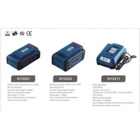 BATTERIA AF2201 A LITIO 2AH 40V MOTOSEGA DECESPUGLIATORE TAGLIASIEPI SOFFIATORE