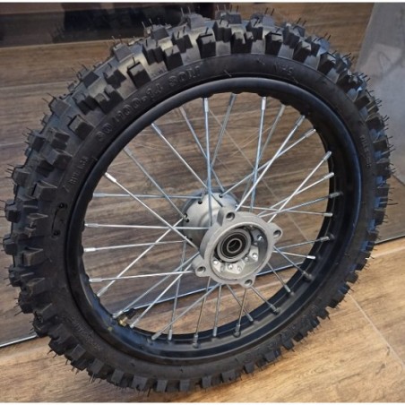 01pz GOMMA CERCHIATA 60/100-14 perno 15mm CERCHI GOMME cross PIT BIKE BSE CERCHIO COPERTONE ATTACCO SDG