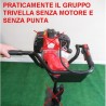 SOLO GRUPPO MOTOTRIVELLA SENZA MOTORE 53cc 2t MOTO TRIVELLA A SCOPPIO TRIVELLATRICE
