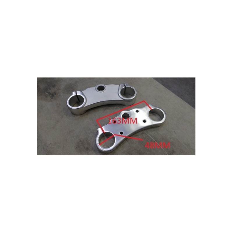 coppia piastre motard minigp interasse foro 48 lunghezza da foro a foro 163mm