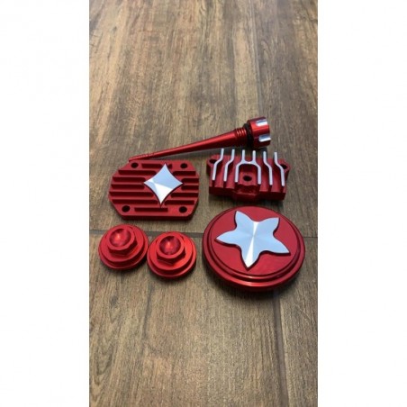 TAPPI CNC TESTATA TAPPO OLIO CNC ROSSO RACING PER MOTORE YX 125