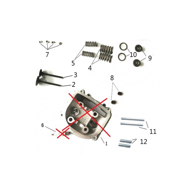 SET COMPLETO VALVOLE TESTA BLOCCO MOTORE KAYO AU180 180CC