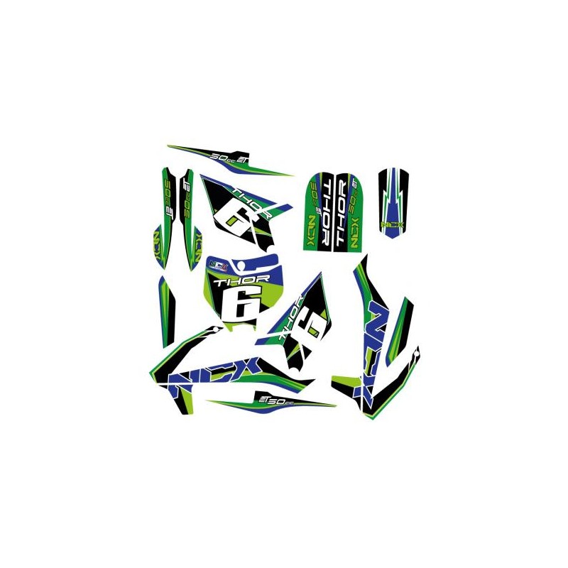 KIT GRAFICHE NCX THOR 50 VERDE NERO IN PVC 55 micron