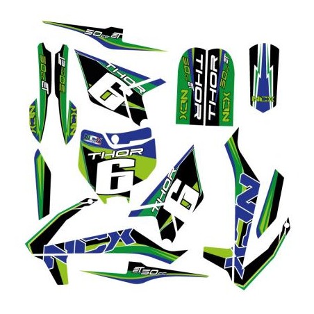 KIT GRAFICHE NCX THOR 50 VERDE NERO IN PVC 55 micron