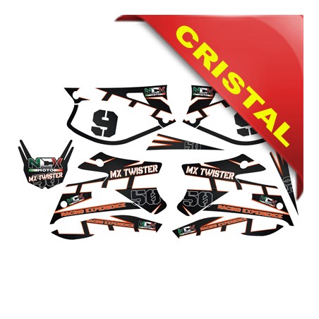 KIT GRAFICHE NCX MX TWISTER ARANCIO IN CRISTAL