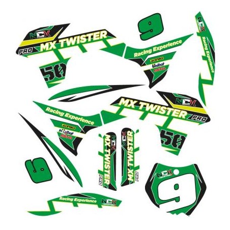 KIT GRAFICHE NCX MX TWISTER PRO VERDE IN PVC 55 micron