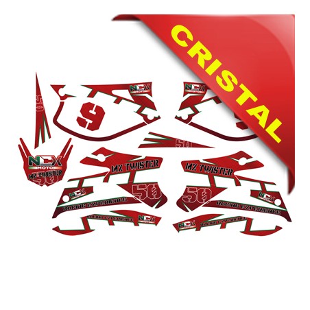 KIT GRAFICHE NCX MX TWISTER ROSSO IN CRISTAL