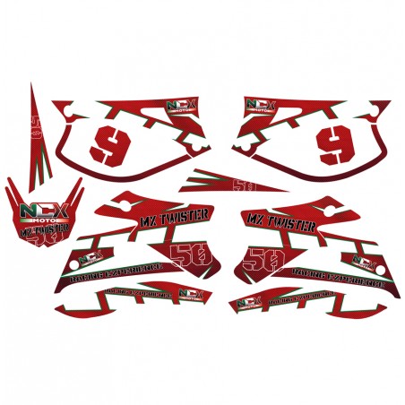 KIT GRAFICHE NCX MX TWISTER ROSSO IN PVC 55 micron