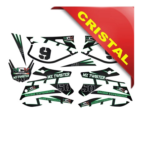 KIT GRAFICHE NCX MX TWISTER VERDE IN CRISTAL