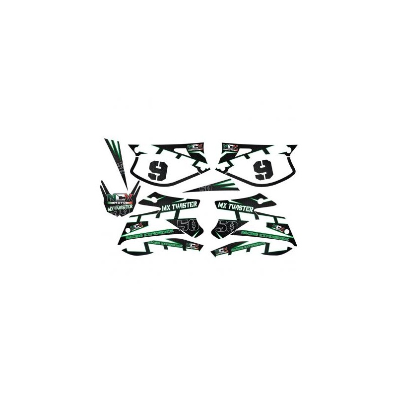 KIT GRAFICHE NCX MX TWISTER VERDE IN PVC 55 micron
