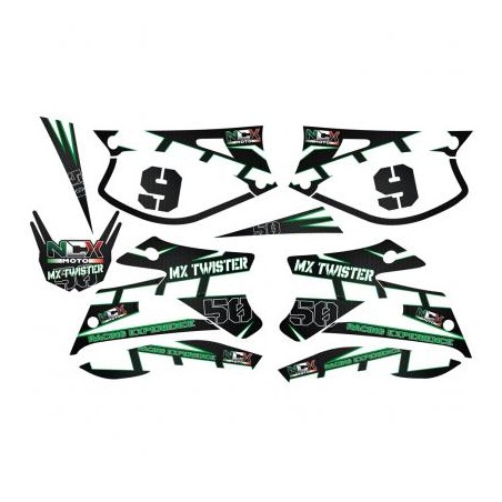 KIT GRAFICHE NCX MX TWISTER VERDE IN PVC 55 micron