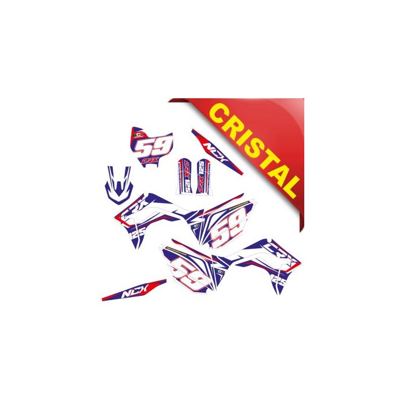 KIT GRAFICHE NCX CRX 125cc 14/12 BLU / BIANCO IN CRISTAL