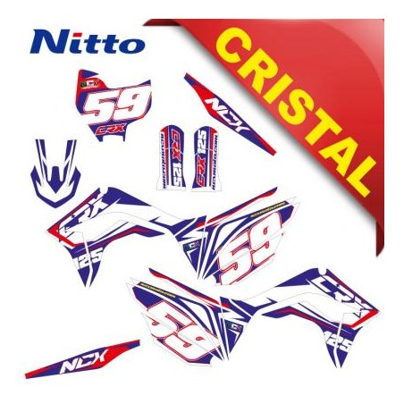 KIT GRAFICHE NCX CRX 125cc 14/12 BLU / BIANCO IN CRISTAL NITTO