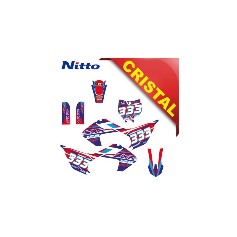 KIT GRAFICHE NCX SXR 125cc 14/12 ROSSO / BLU IN CRISTAL NITTO ®