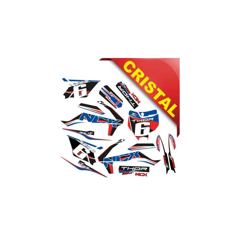 KIT GRAFICHE NCX THOR 125cc 14/12 ROSSO / BLU IN CRISTAL