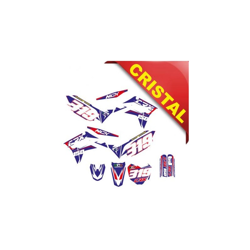 KIT GRAFICHE NCX CRX 150cc 17/14 BLU / ROSSO IN CRISTAL