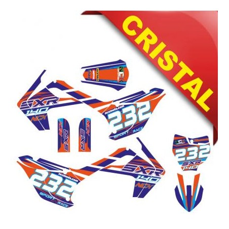 KIT GRAFICHE NCX SXR 140cc 17/14 ARANCIO / BLU IN CRISTAL