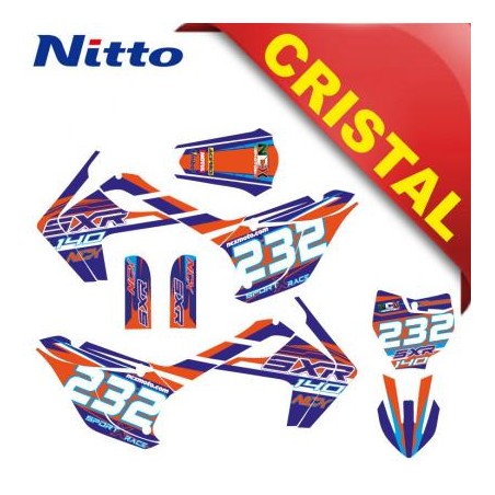 KIT GRAFICHE NCX SXR 140cc 17/14 ARANCIO / BLU IN CRISTAL NITTO ®