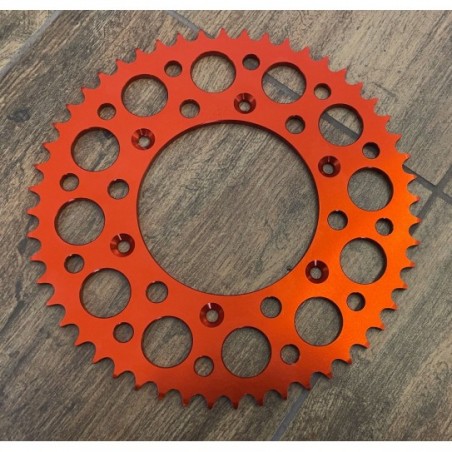 CORONA 51 DENTI PASSO 520 PER CROSS 125cc 2T IN ERGAL ARANCIONE RACING